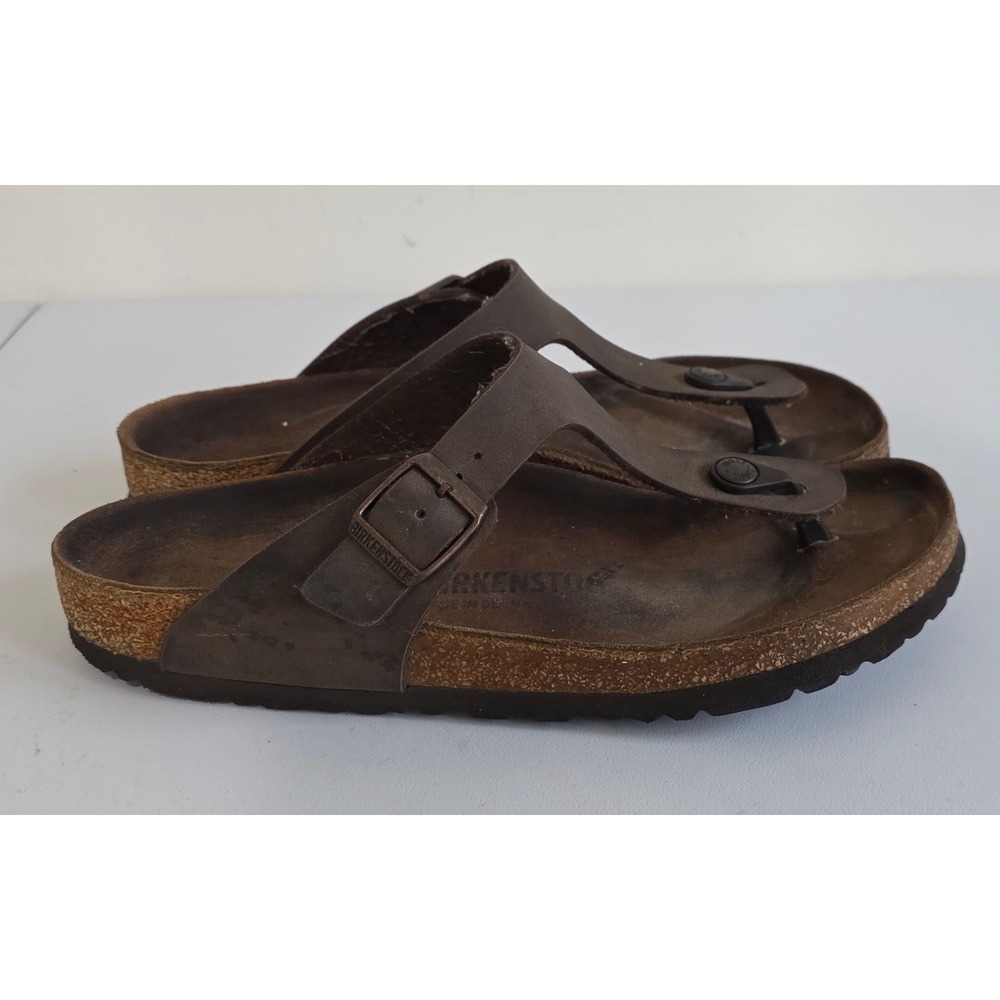 Birkenstock Gizeh Thong Sandals Women 41 Dark Brown Birko-Flor Comfort Shoes